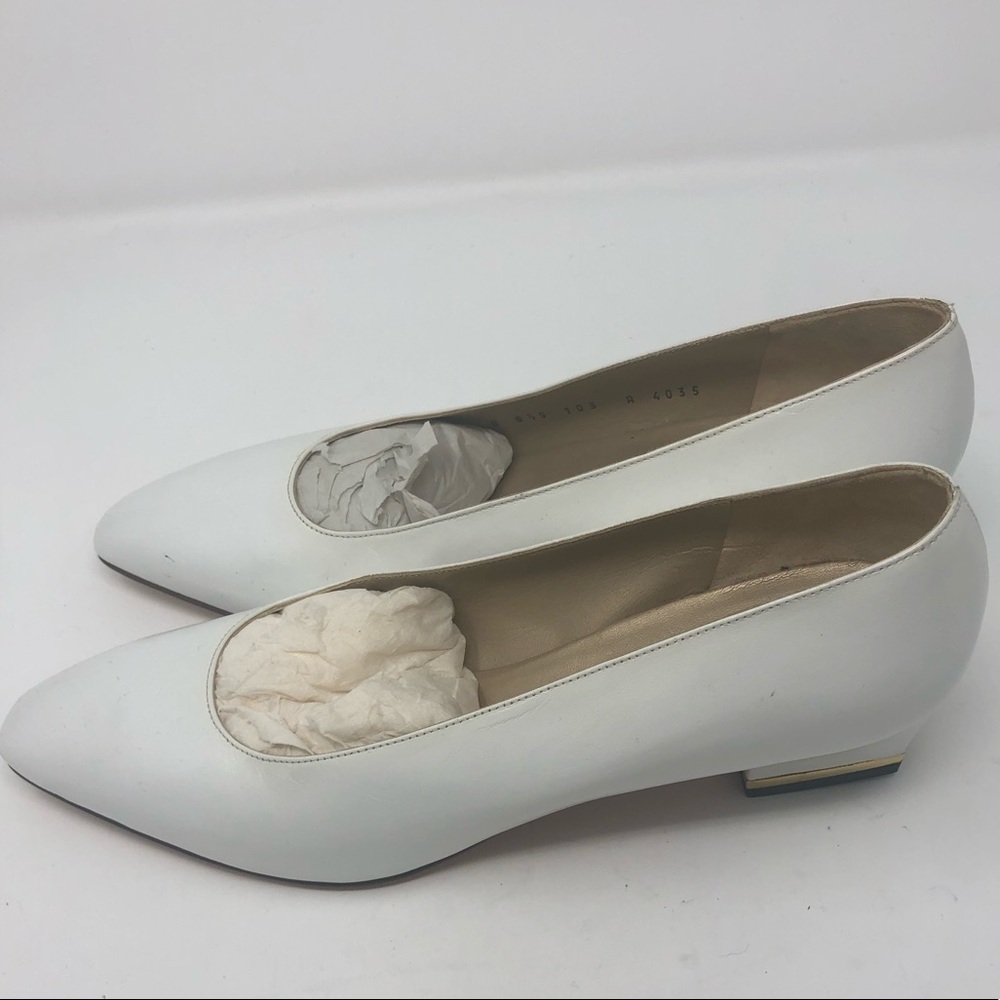 Vintage St. John White Leather loafers shoes